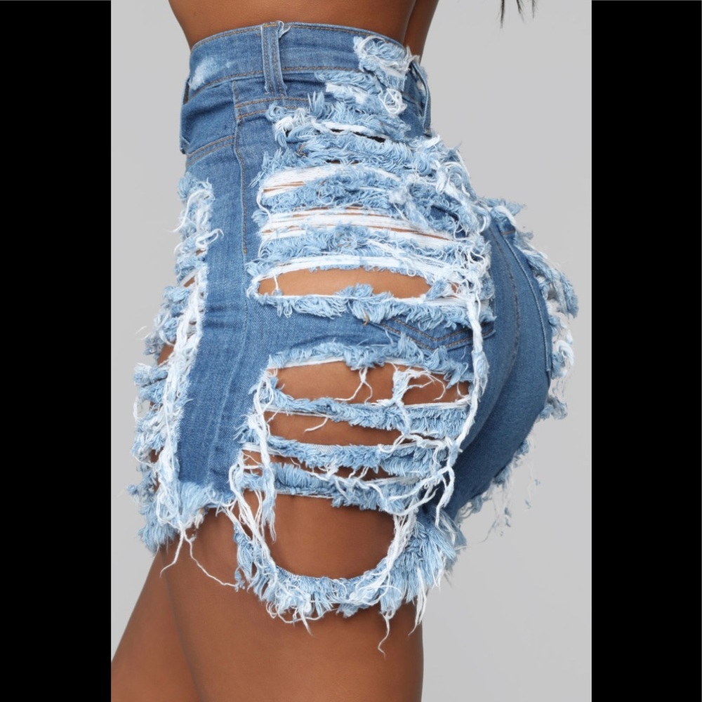 Medium blue high waisted fashion nova shorts